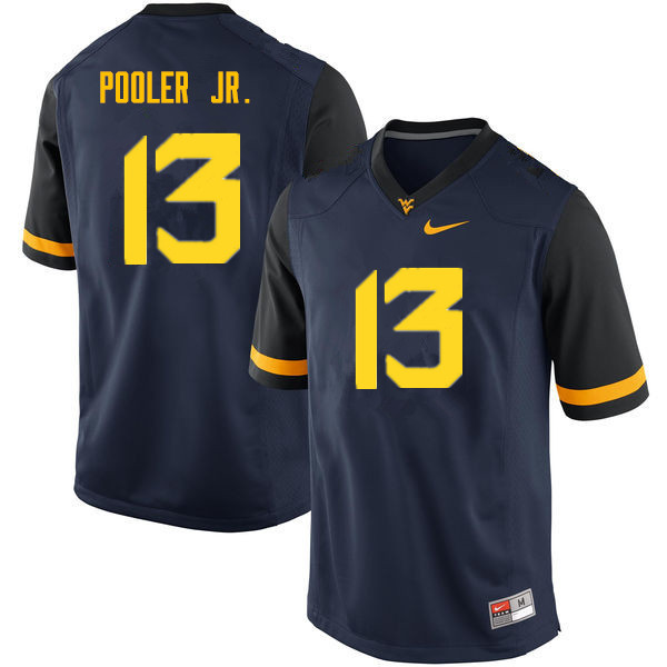 NCAA Men's Jeffery Pooler Jr. West Virginia Mountaineers Navy #13 Nike Stitched Football College Authentic Jersey VJ23E68AE